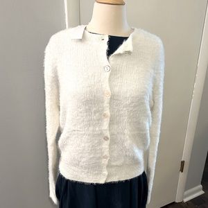 Gilt Faux Mohair Cream Cardigan With She’ll Buttons, M